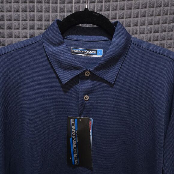 Athletic Performance Polo Shirt Mens Lg Lightweight Short Sleeve Collared Golf - Picture 7 of 16